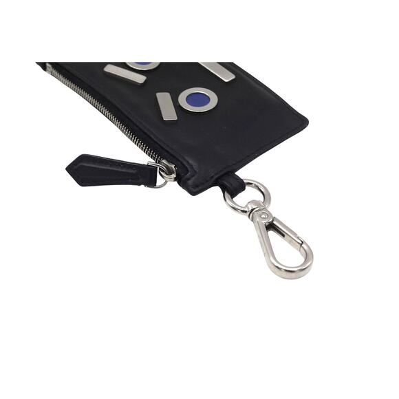 🔴 Fendi Face Key Pouch Cles - Black Leather - Picture 12 of 13